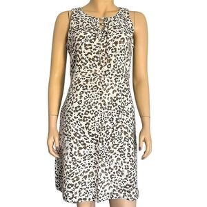 Tommy Bahama linen animal print sleeveless knee‎ length shift dress small NWOT
